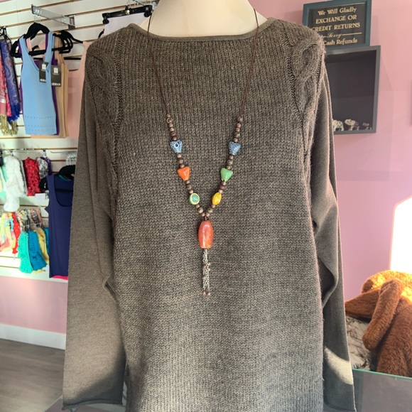 Sweater with a detachable cowl neck. - Picture 2 of 2